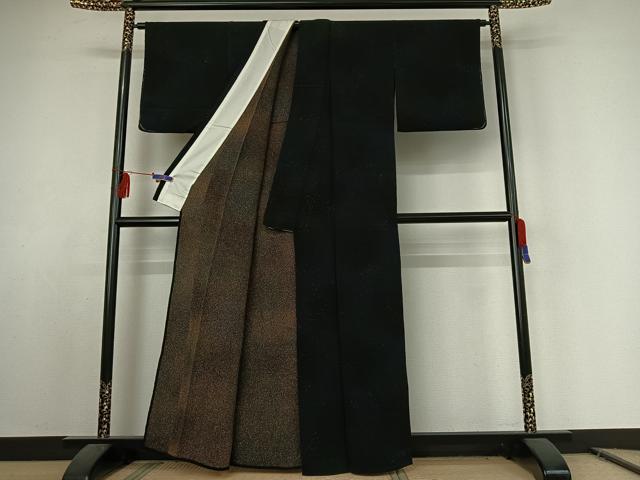 平和屋着物▽上質な小紋 単衣 霞文 鬼しぼ縮緬 正絹 逸品 AABE8347jh