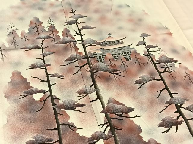 平和屋着物▽訪問着 単衣 風景文 暈し染め 正絹 逸品 AABE8348jh