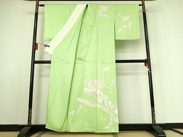 平和屋着物▽訪問着 単衣 熨斗花文 正絹 逸品 AABE8350jh
