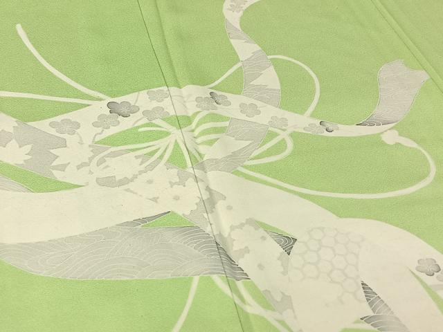 平和屋着物▽訪問着 単衣 熨斗花文 正絹 逸品 AABE8350jh