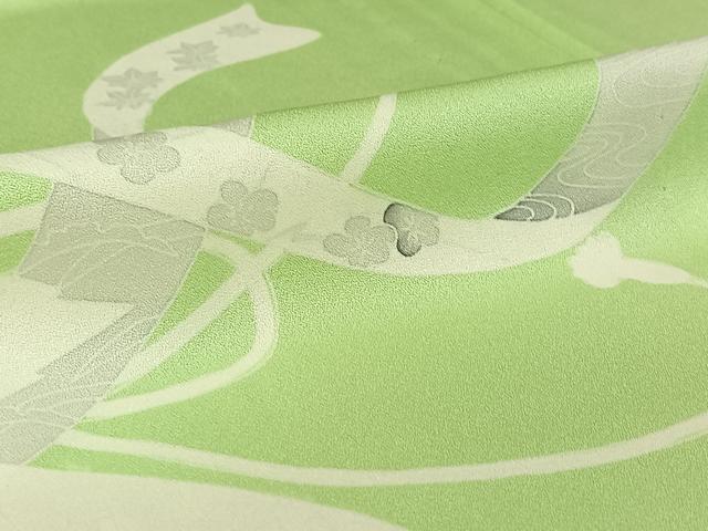 平和屋着物▽訪問着 単衣 熨斗花文 正絹 逸品 AABE8350jh
