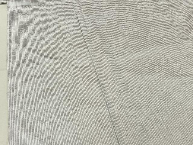 平和屋着物▽お召 単衣 花唐草地紋 正絹 逸品 AABE8353jh