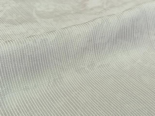 平和屋着物▽お召 単衣 花唐草地紋 正絹 逸品 AABE8353jh