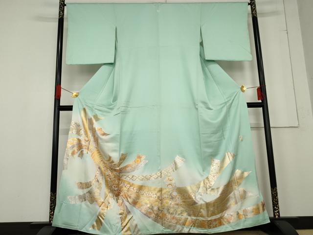 平和屋着物●金彩友禅 卓越技能者・名工・和田光正 色留袖 束ね熨斗吉祥花文 暈し染め 金彩 正絹 逸品 AABE8534cs
