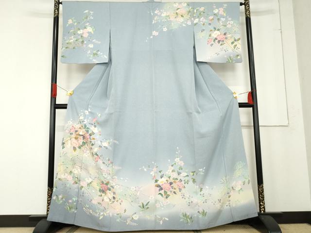 平和屋着物●訪問着　花松文　暈し染め　金彩　正絹　逸品　AABE8573cs 平和屋着物○訪問着 花松文 暈し染め 金彩 正絹 逸品 AABE8573cs