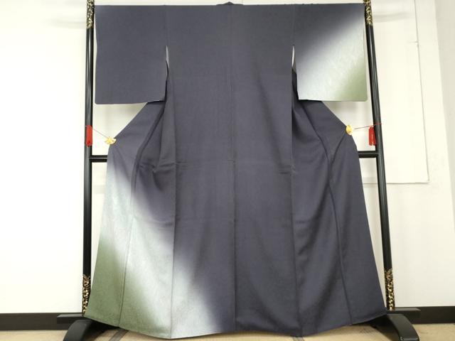 平和屋着物●訪問着 墨流し文様 暈し染め やまと誂製 正絹 逸品 AABE8578cs