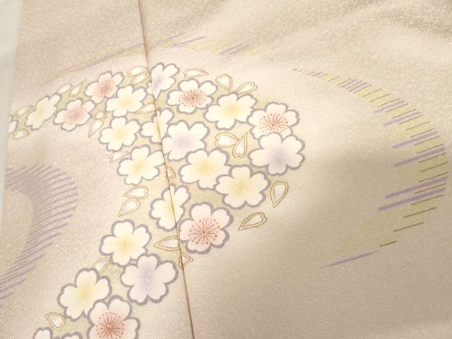 平和屋着物●訪問着 舞花文 暈し染め ロング丈 正絹 逸品 AABE8600cs