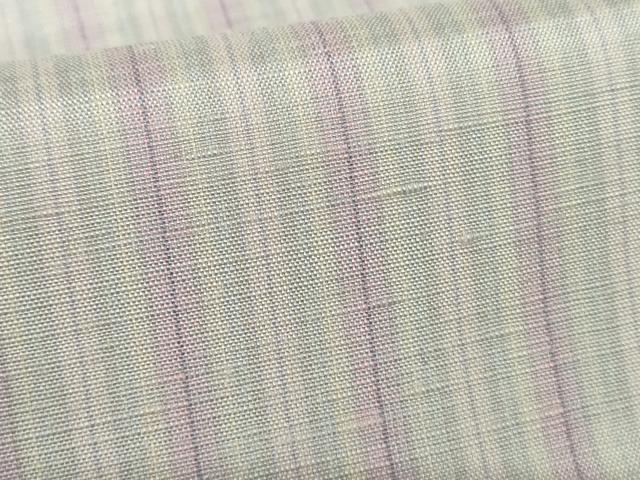 平和屋着物●紅花紬 米沢 新田秀次 紅彩縞 反端付き ロング丈 正絹 逸品 AABE8621cs