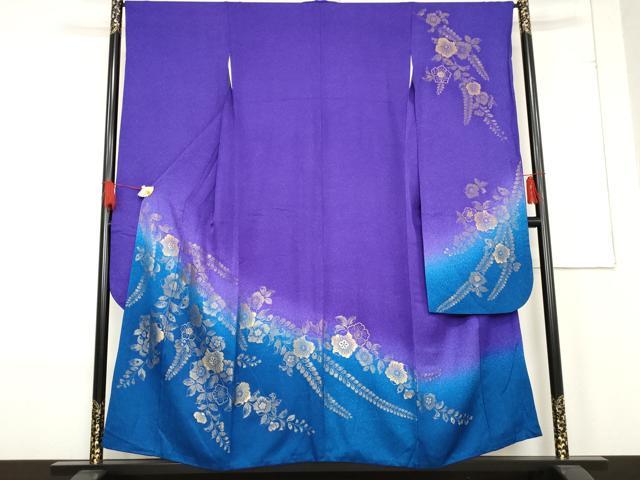 平和屋着物●豪華振袖　寿光織　辻が花　暈し染め　金糸　正絹　逸品　AABE8638cs 平和屋着物○豪華振袖 辻が花 暈し染め 金彩 正絹 逸品 DABD9265udの