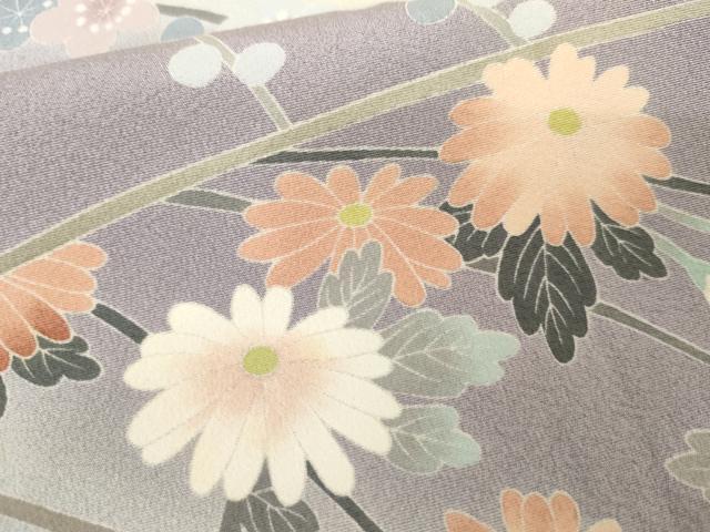平和屋着物●十日町友禅作家 岡村蒼風 訪問着 枝花文 暈し染め 正絹 逸品 AABE8657cs