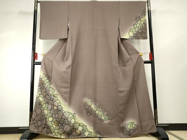 平和屋着物●染色作家　青野保夫　訪問着　石畳文　暈し染め　正絹　逸品　未使用　AABE8675cs 青野保夫デザインの着物通販サイトism意図夢
