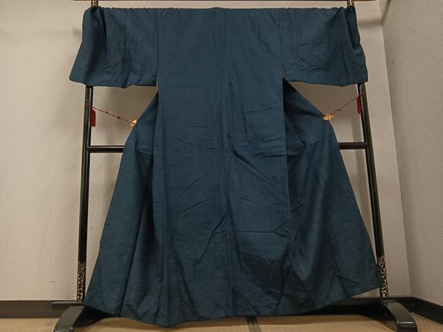 平和屋着物●男性 紬 アンサンブル 色無地 褐返し色 キングサイズ 正絹 逸品 AABE8947ph