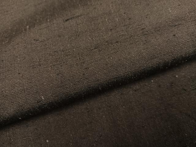 平和屋着物●男性 紬 アンサンブル 色無地 赤墨色 正絹 逸品 AABE8948ph