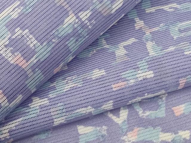 平和屋着物*夏物 小紋 絽 幾何学文様 洗える着物 AABE8977jd