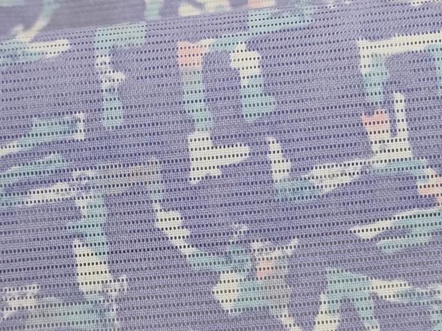 平和屋着物*夏物 小紋 絽 幾何学文様 洗える着物 AABE8977jd