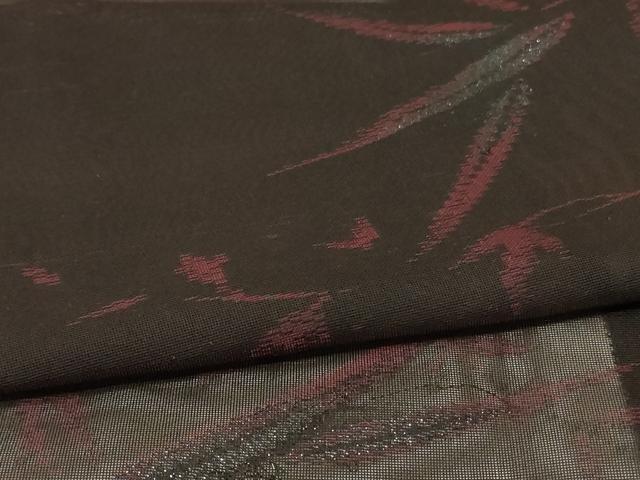 平和屋着物*夏物 小紋 紗 枝葉文 銀糸 正絹 逸品 未使用 AABE9025jd