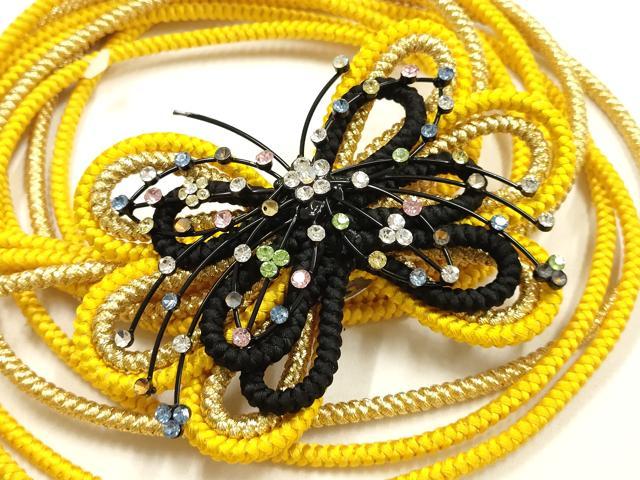 平和屋着物●和装小物 振袖用帯締め 装飾 ラインストーン 金糸 逸品 AABE9054ay