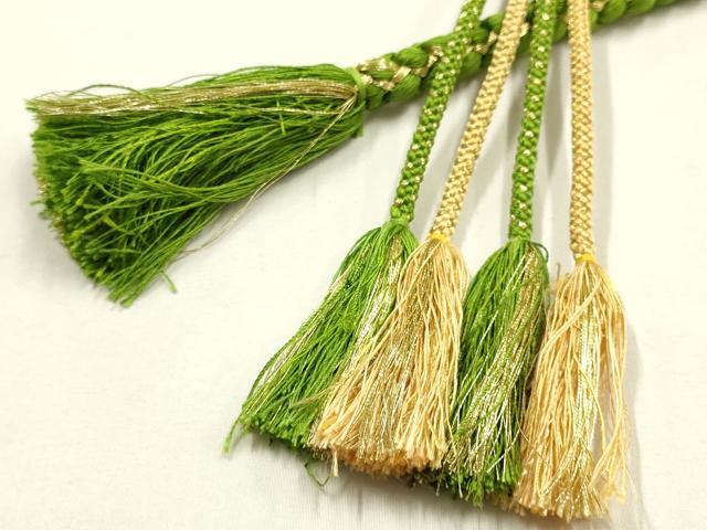 平和屋着物●和装小物 振袖用帯締め 装飾 つまみ細工 パール ビーズ 金糸 逸品 AABE9061ay