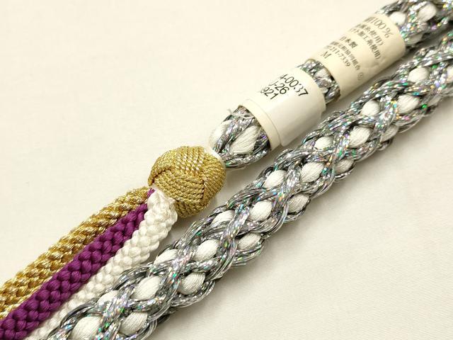 平和屋本店●和装小物 帯締め・帯揚げセット 振袖用 小田巻 金糸 銀彩 逸品 未使用品あり AABE9081ay
