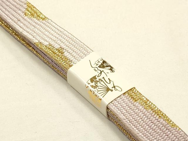 平和屋本店●和装小物 帯締め・帯揚げセット 高麗組 綾出し 刺繍 鏡裏花文 暈し染め 金糸 正絹 逸品 未使用 AABE9085ay