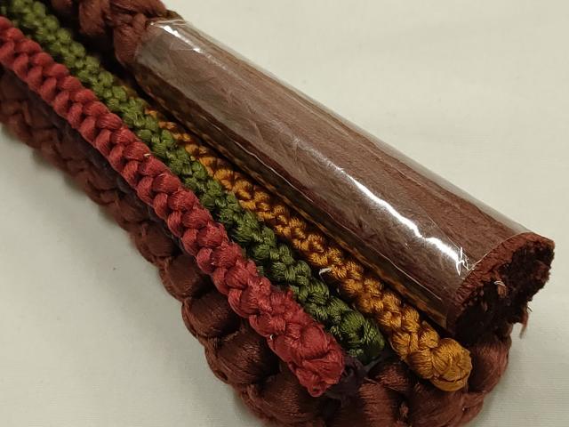 平和屋本店●和装小物 帯締め・帯揚げセット 振袖用 短冊文 正絹 逸品 未使用 AABE9189ay