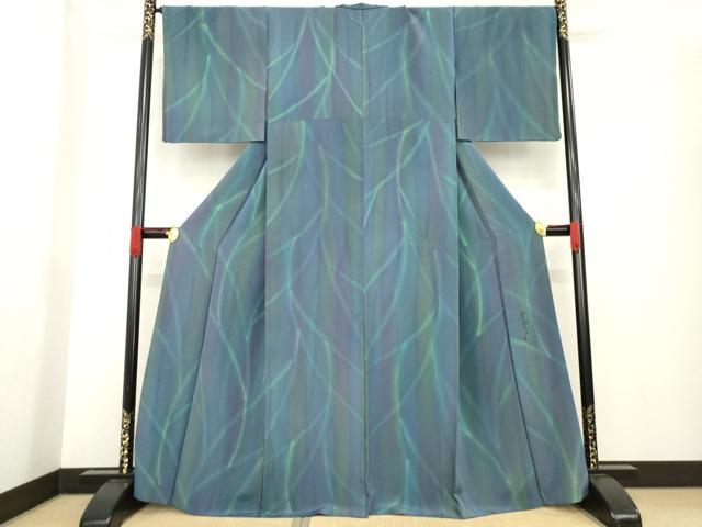 平和屋着物●染色作家 斉藤三才 小紋 枝尽くし 正絹 逸品 AABE9208ck