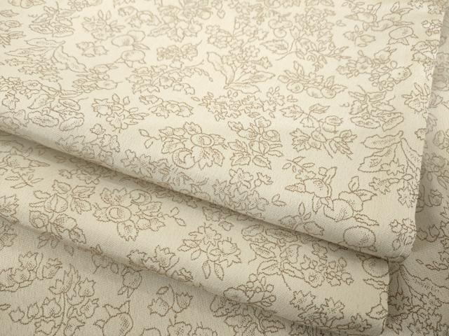平和屋着物●お召 草花文 正絹 逸品 未使用 AABE9219ck