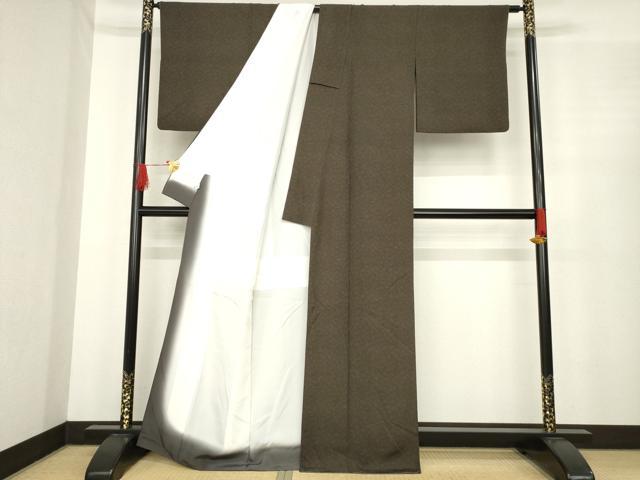 平和屋着物●江戸小紋 蜘蛛の巣 黒地 正絹 逸品 AABE9238ck