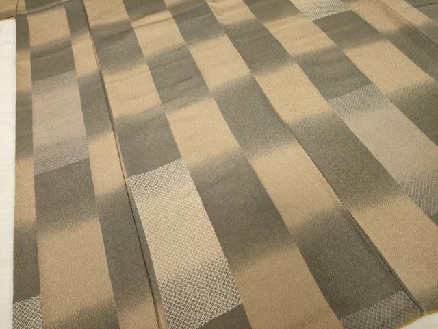 平和屋着物●上質な小紋 市松文 鬼しぼ縮緬 ますいわ屋扱い 正絹 逸品 AABE9267ck