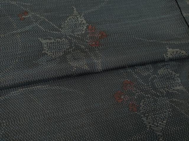 平和屋着物●本場大島紬 草花文 正絹 逸品 未使用 AABE9272ck