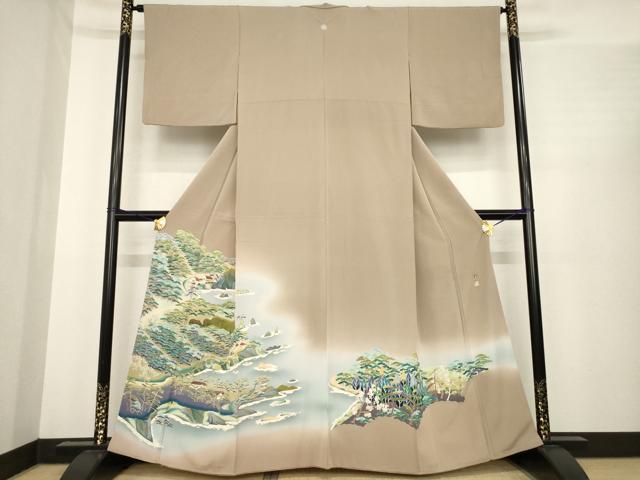 平和屋着物●京加賀友禅 松本健一 色留袖 風景文 正絹 逸品 AABE9276ck