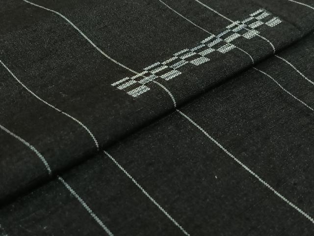 平和屋着物▽上質な紬 単衣 横段文 正絹 逸品 AABE9291jh