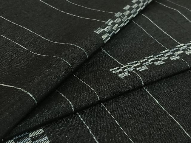 平和屋着物▽上質な紬 単衣 横段文 正絹 逸品 AABE9291jh