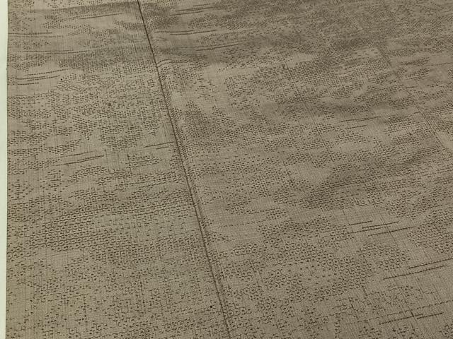 平和屋着物▽結城紬 単衣 80亀甲 風景文 正絹 逸品 AABE9300jh