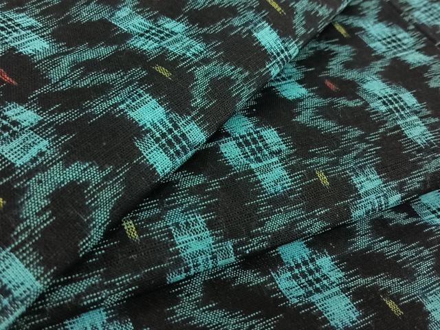 平和屋着物▽久留米絣 単衣 幾何学文様 綿 逸品 AABE9342jh