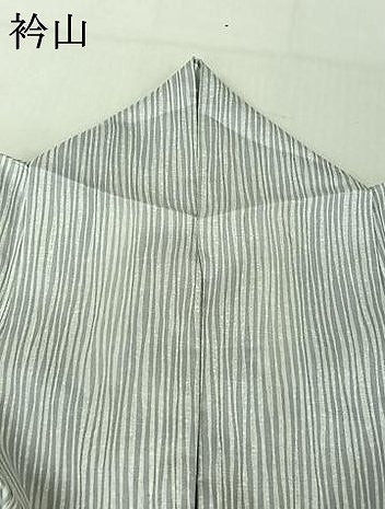平和屋着物▽上質な紬 単衣 よろけ縞 正絹 逸品 AABE9349jh