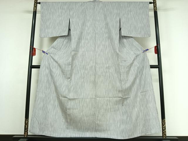 平和屋着物▽上質な紬 単衣 よろけ縞 正絹 逸品 AABE9349jh