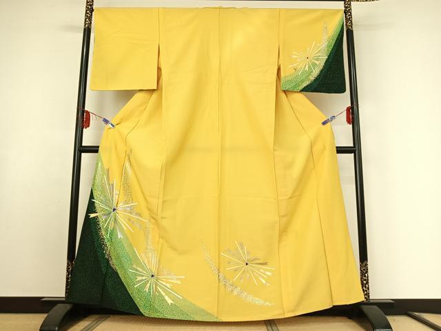 平和屋着物▽訪問着　単衣　舞花文　金銀彩　洗える着物　AABE9354jh 平和屋着物▽訪問着 単衣 舞花文 金銀彩 洗える着物 AABE9354jh
