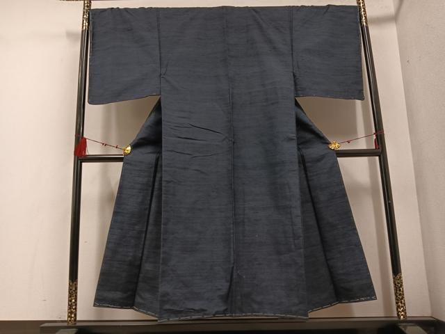 平和屋着物●男性 紬 アンサンブル 色無地 羊羹色 正絹 逸品 未使用 AABF0007ph