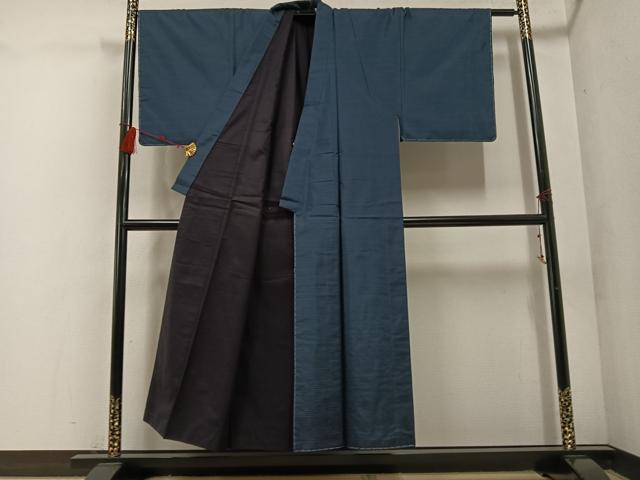 平和屋着物●男性 本場大島紬 アンサンブル 格子 証紙付き 正絹 逸品 未使用 AABF0010ph