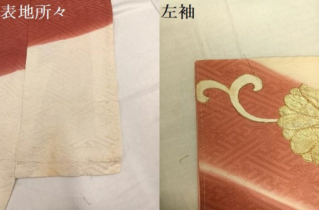 平和屋着物●訪問着 駒刺繍 花唐草文 暈し染め 金彩 正絹 逸品 AABF0025ph