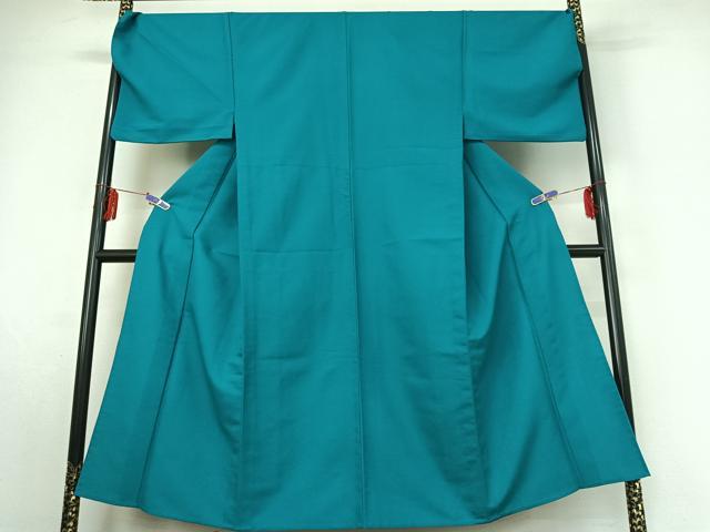 平和屋着物▽男性 色無地 単衣 納戸色 洗える着物 AABF0083jh