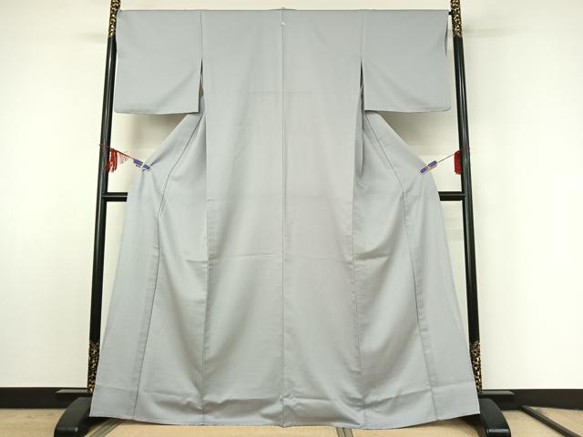 平和屋着物▽東京友禅 熊谷好博子監修 色無地 単衣 灰青色 さんび謹製 洗える着物 AABF0118jh