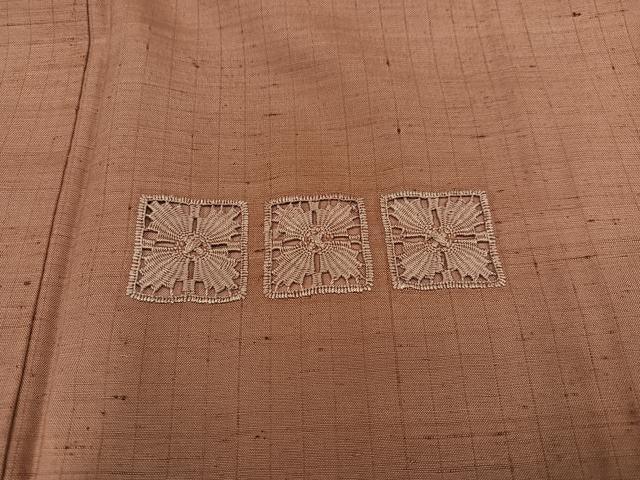平和屋着物■訪問着 紬地 刺繍 色紙花文 正絹 逸品 AABF0131ph