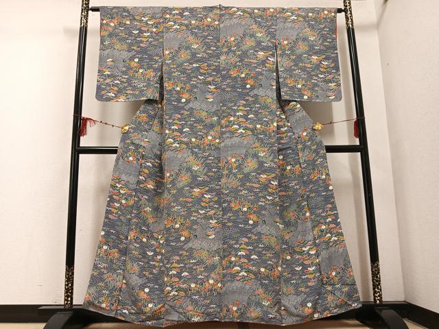 平和屋着物■上質な小紋 草花文 正絹 逸品 未使用 AABF0193ph