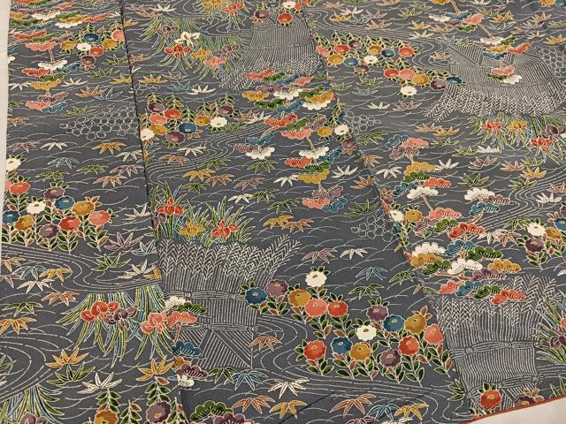 平和屋着物■上質な小紋 草花文 正絹 逸品 未使用 AABF0193ph