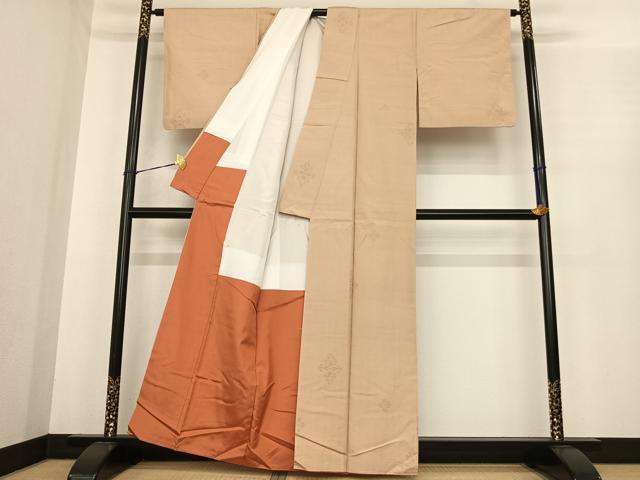 平和屋着物●結城紬 80亀甲 飛び亀甲柄 正絹 逸品 AABF0223fy