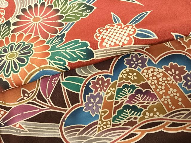 平和屋着物●豪華振袖 紅型 松竹梅 暈し染め 正絹 逸品 AABF0228fy