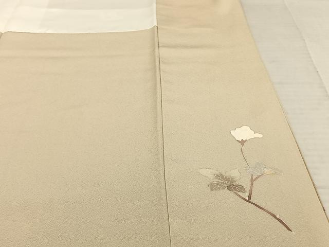 平和屋着物●京加賀友禅 百貫達雄 訪問着 枝花文 暈し染め 正絹 逸品 AABF0236fy