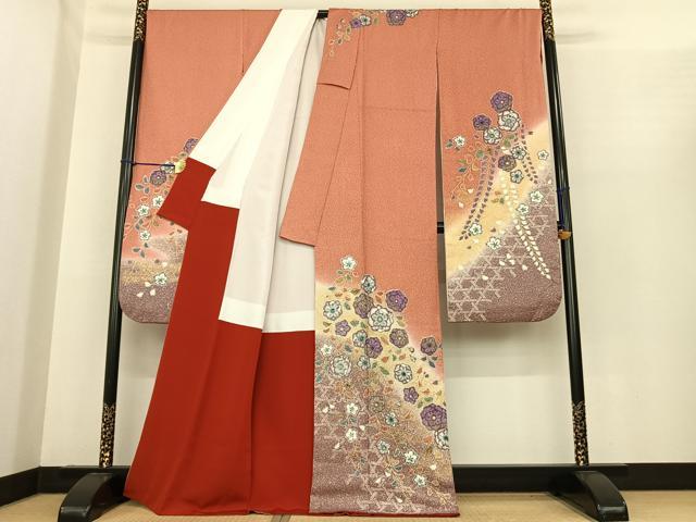 平和屋着物●豪華振袖 辻が花 絞り 暈し染め 金彩 正絹 逸品 AABF0240fy